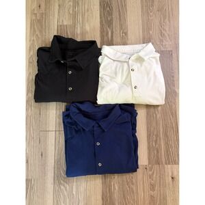 Fresh Clean Threads Stratusoft Polo Shirt LOT OF 3 Men 3XL Black Blue Slimming